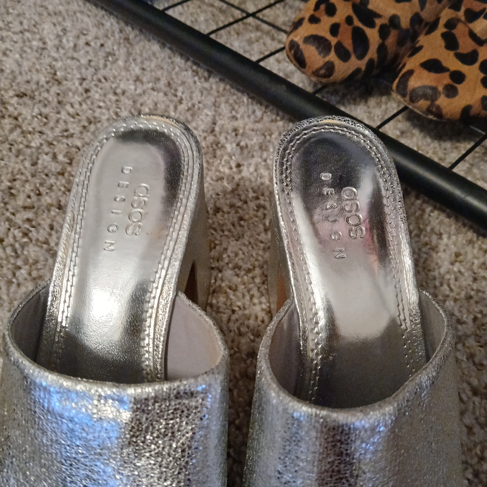 Silver Platform Mules - Picture 4 of 5